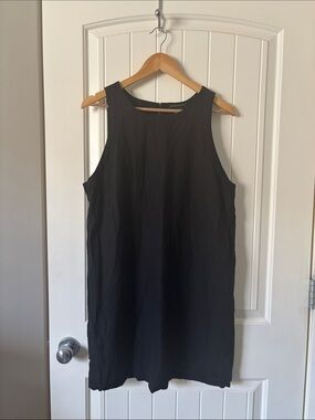 Banana Republic Black Linen Blend Shift Dress Sleeveless XL